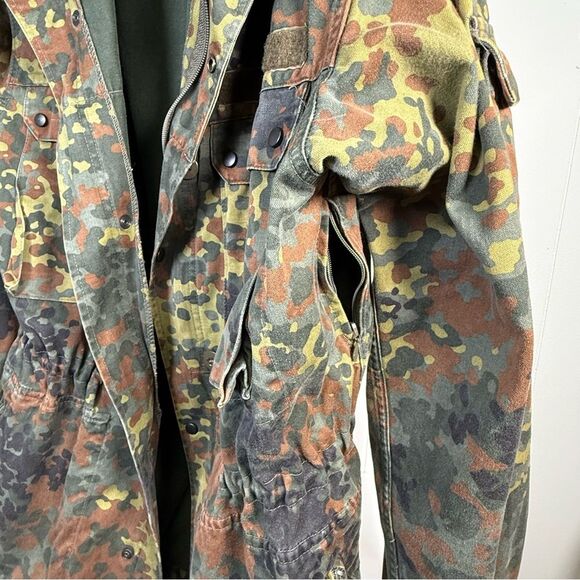 Vintage (1994) Hooded German Bundeswehr Flecktarn Camo Field Jacket Unisex XL - Picture 13 of 15